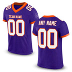 Custom Purple White-Orange Mesh Authentic Football Jersey