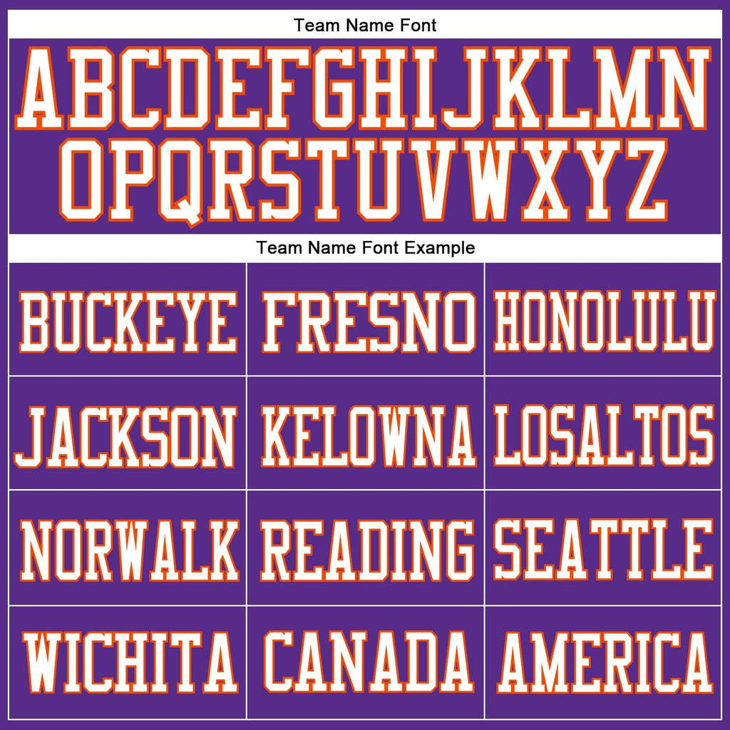 Custom Purple White-Orange Mesh Authentic Football Jersey photo 2