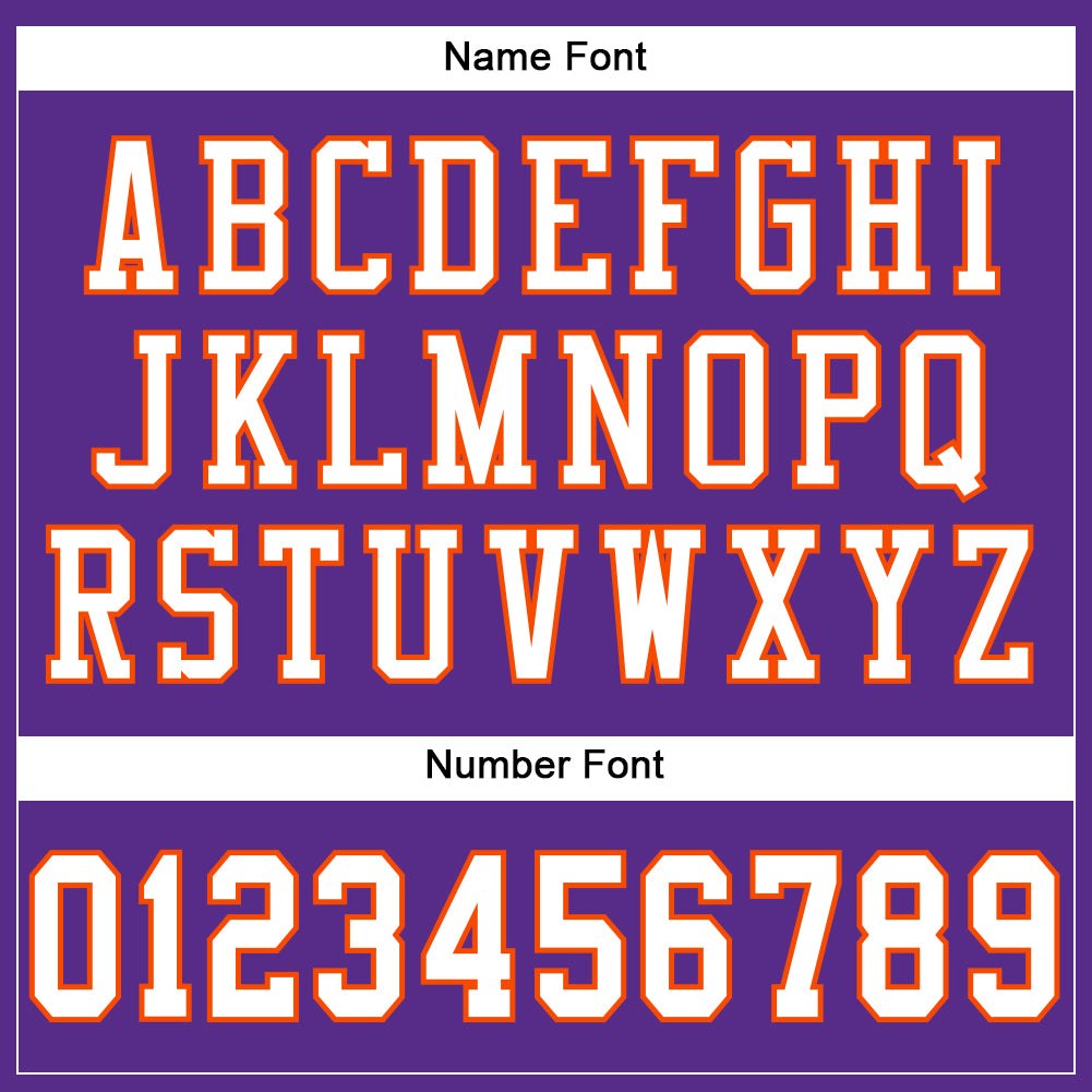 Custom Purple White-Orange Mesh Authentic Football Jersey photo 3