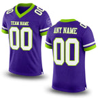 Custom Purple White-Neon Green Mesh Authentic Football Jersey