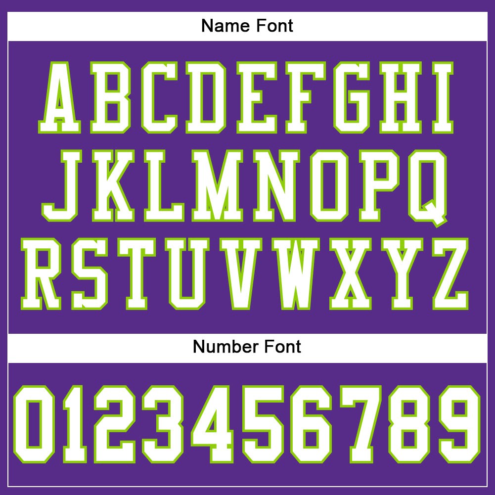 Custom Purple White-Neon Green Mesh Authentic Football Jersey photo 4