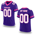 Custom Purple White-Pink Mesh Authentic Football Jersey