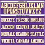 Custom Purple White-Gold Mesh Authentic Football Jersey photo 3