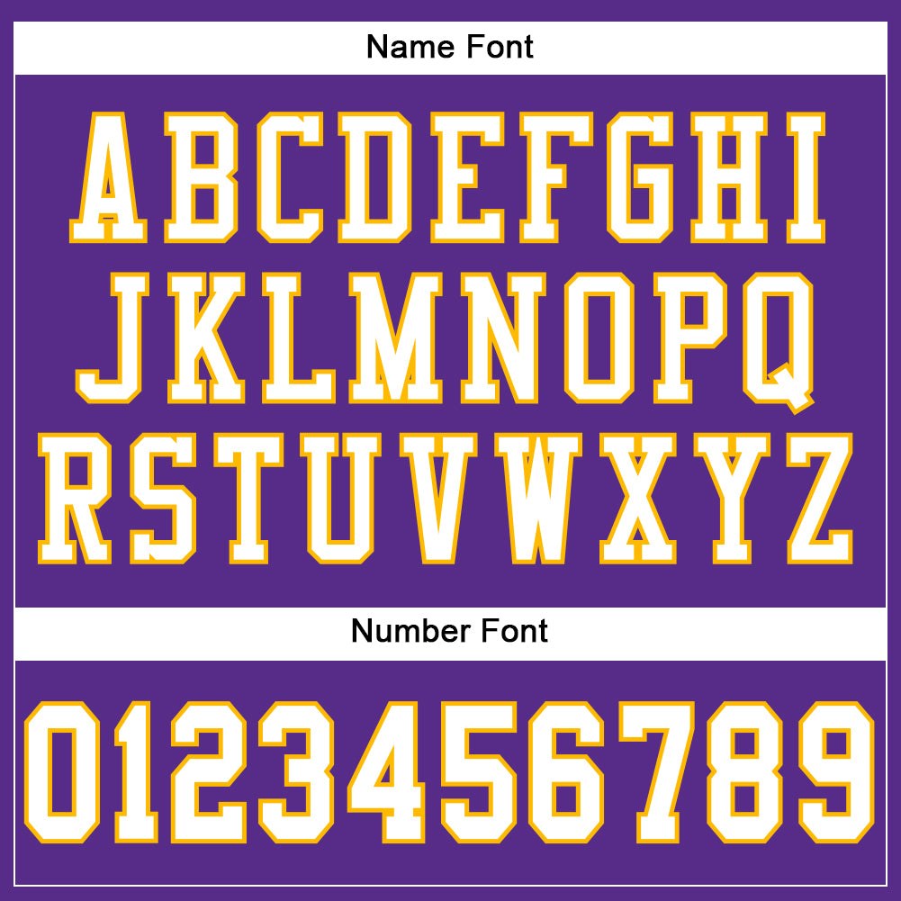 Custom Purple White-Gold Mesh Authentic Football Jersey photo 4