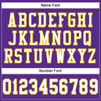 Custom Purple White-Gold Mesh Authentic Football Jersey photo 4