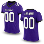 Custom Purple White-Black Mesh Authentic Football Jersey