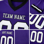 Custom Purple White-Black Mesh Authentic Football Jersey detail