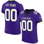 Custom Purple White-Black Mesh Authentic Football Jersey photo 1