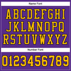Custom Purple Gold-Black Mesh Authentic Football Jersey photo 3