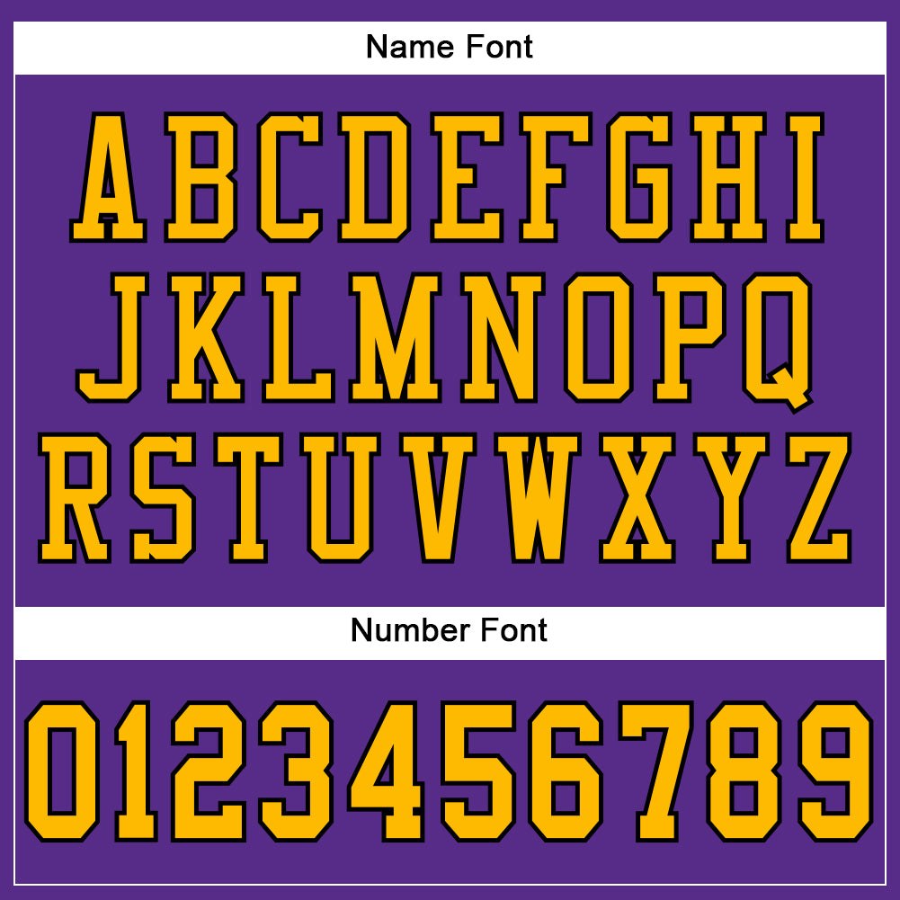 Custom Purple Gold-Black Mesh Authentic Football Jersey photo 3