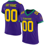 Custom Purple Gold-Kelly Green Mesh Authentic Football Jersey photo 1