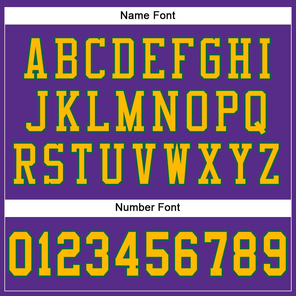 Custom Purple Gold-Kelly Green Mesh Authentic Football Jersey photo 4