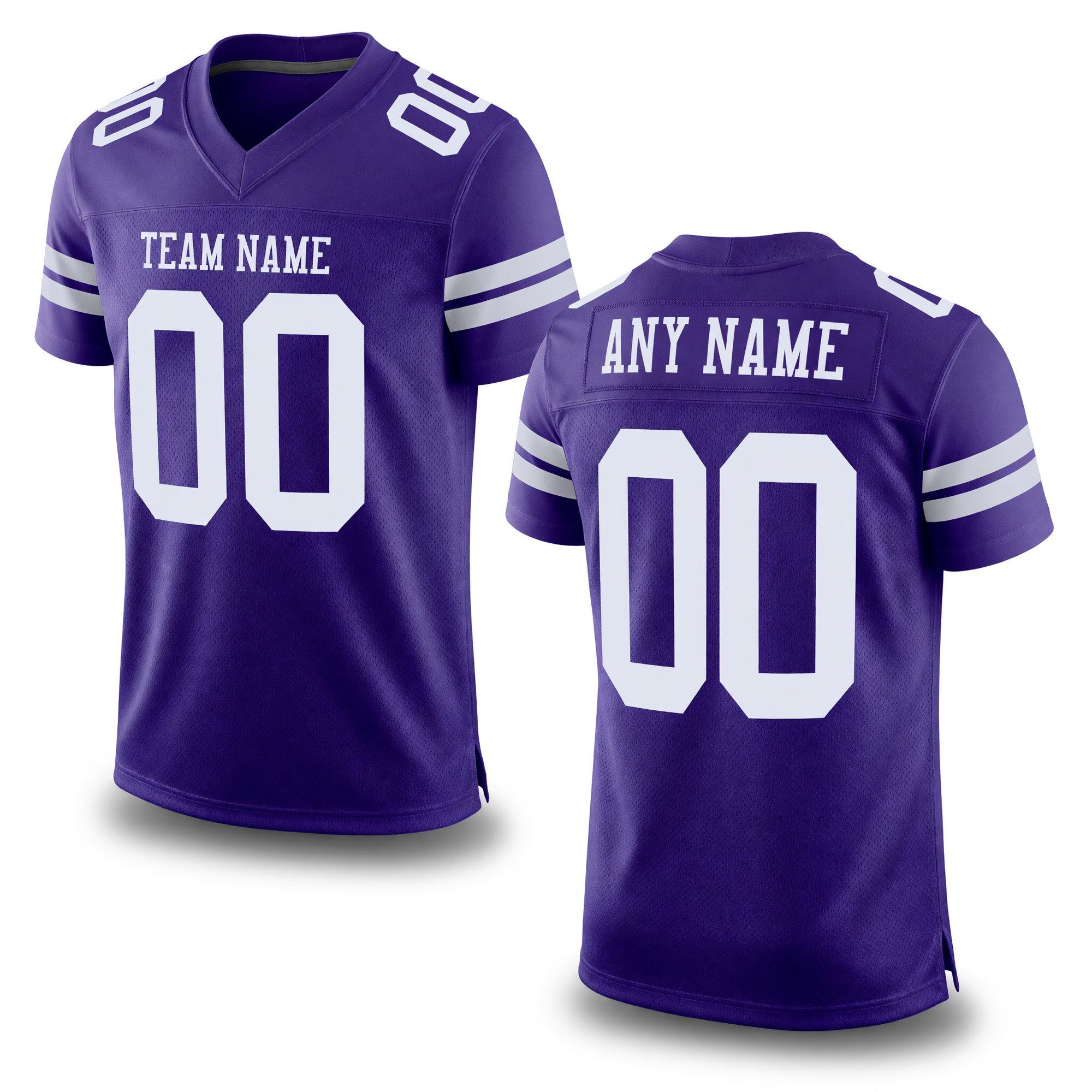 Custom Purple White Mesh Authentic Football Jersey