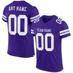 Custom Purple White Mesh Authentic Football Jersey photo 1