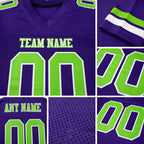 Custom Purple Neon Green-White Mesh Authentic Football Jersey detail