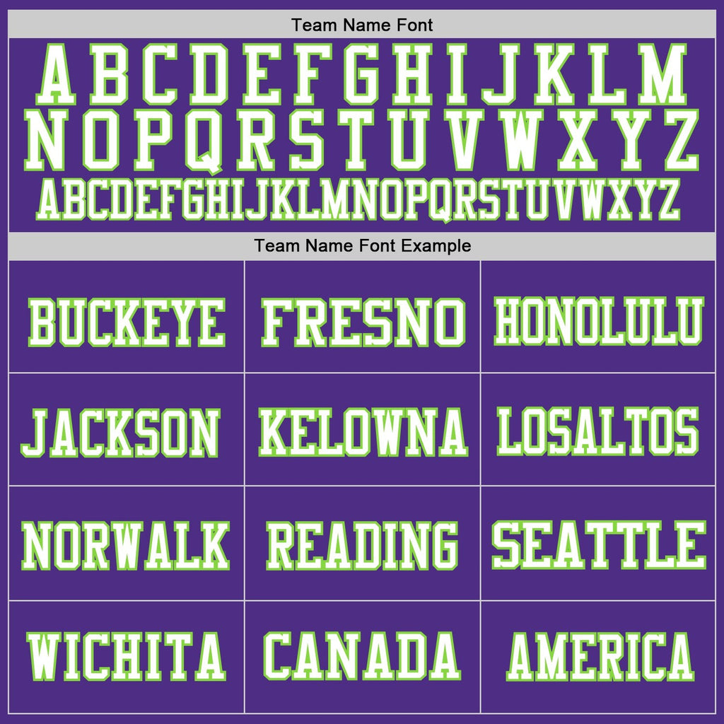 Custom Purple Neon Green-White Mesh Authentic Football Jersey photo 2