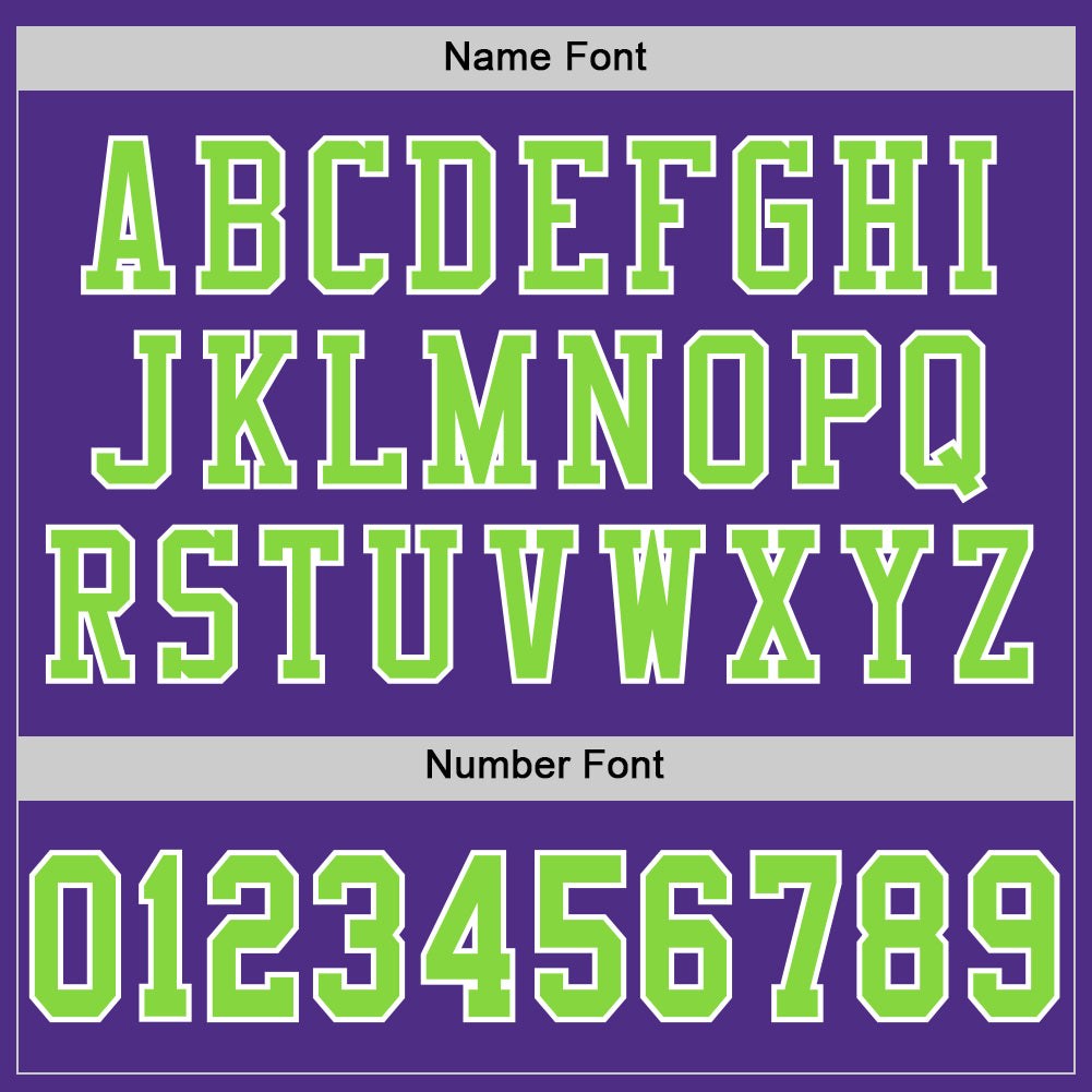 Custom Purple Neon Green-White Mesh Authentic Football Jersey photo 3