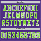 Custom Purple Neon Green-White Mesh Authentic Football Jersey photo 3