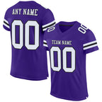 Custom Purple White-Black Mesh Authentic Football Jersey photo 1