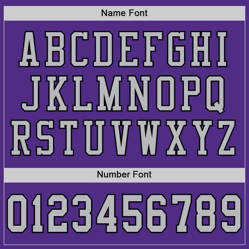 Custom Purple Gray-Black Mesh Authentic Football Jersey photo 3
