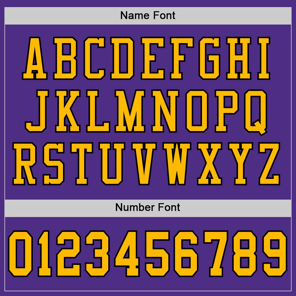 Custom Purple Gold-Black Mesh Authentic Football Jersey photo 3