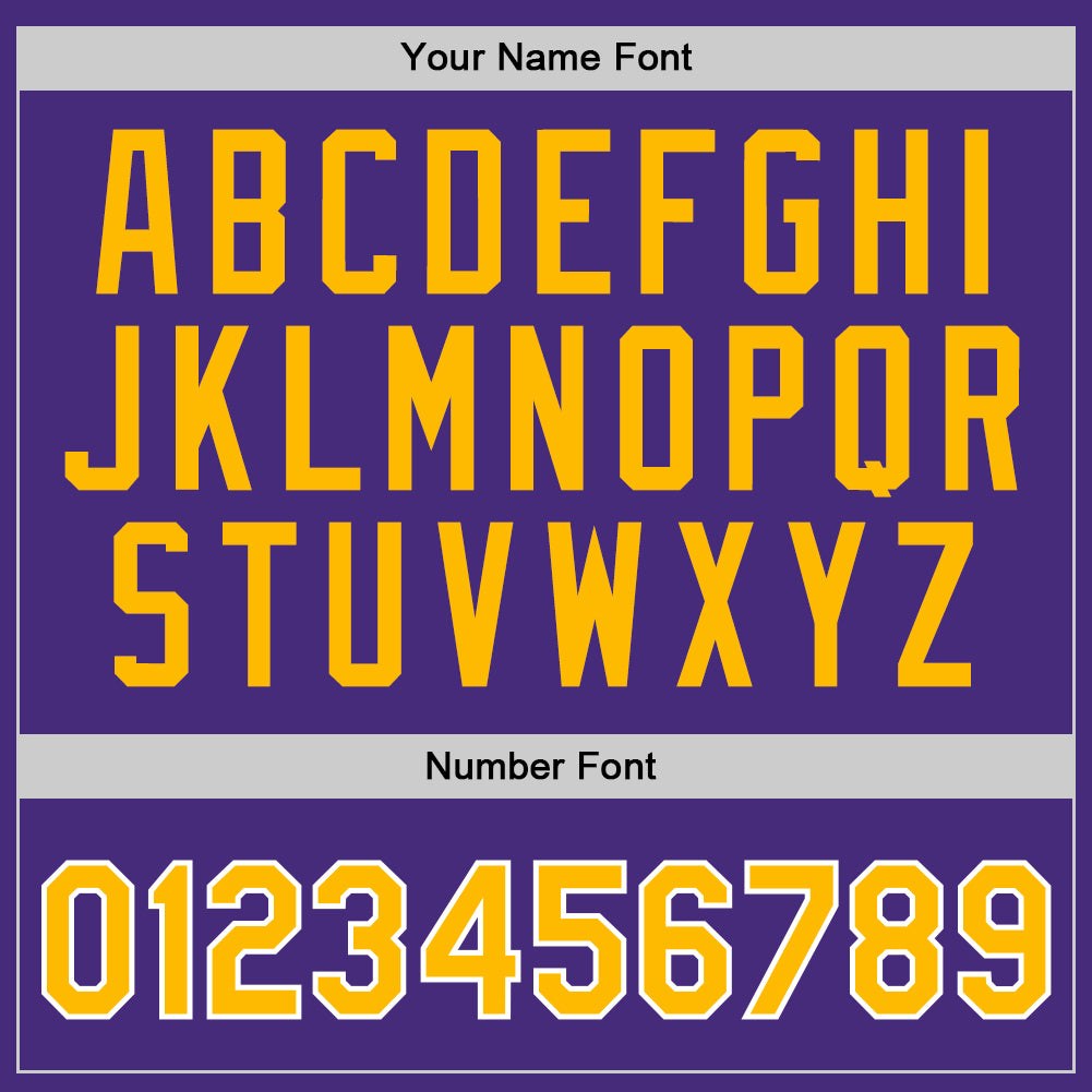 Custom Purple Gold-White Authentic Throwback Basketball Jersey photo 3