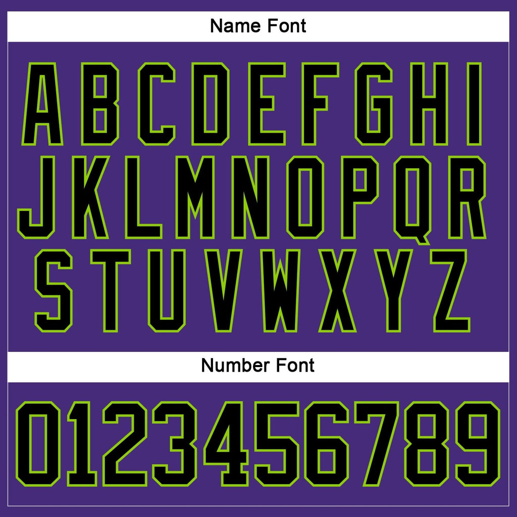 Custom Purple Black-Neon Green Hockey Lace Neck Jersey photo 4