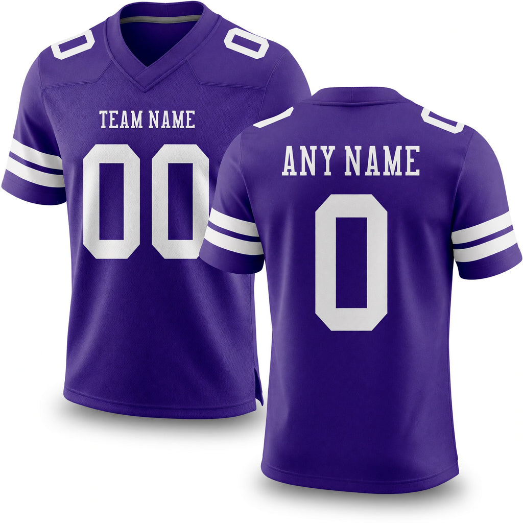 Custom Purple White Authentic Football Jersey