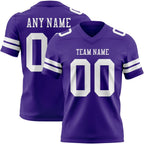 Custom Purple White Authentic Football Jersey photo 1