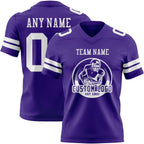 Custom Purple White Authentic Football Jersey photo 2