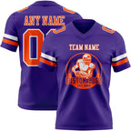 Custom Purple Orange-White Authentic Football Jersey photo 2