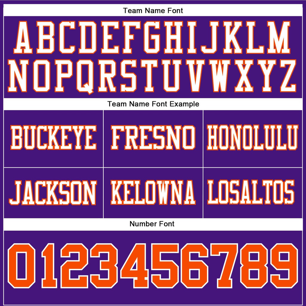 Custom Purple Orange-White Authentic Football Jersey photo 3