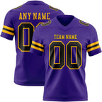 Custom Purple Black-Gold Authentic Football Jersey photo 1
