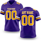 Custom Purple Gold-White Authentic Football Jersey