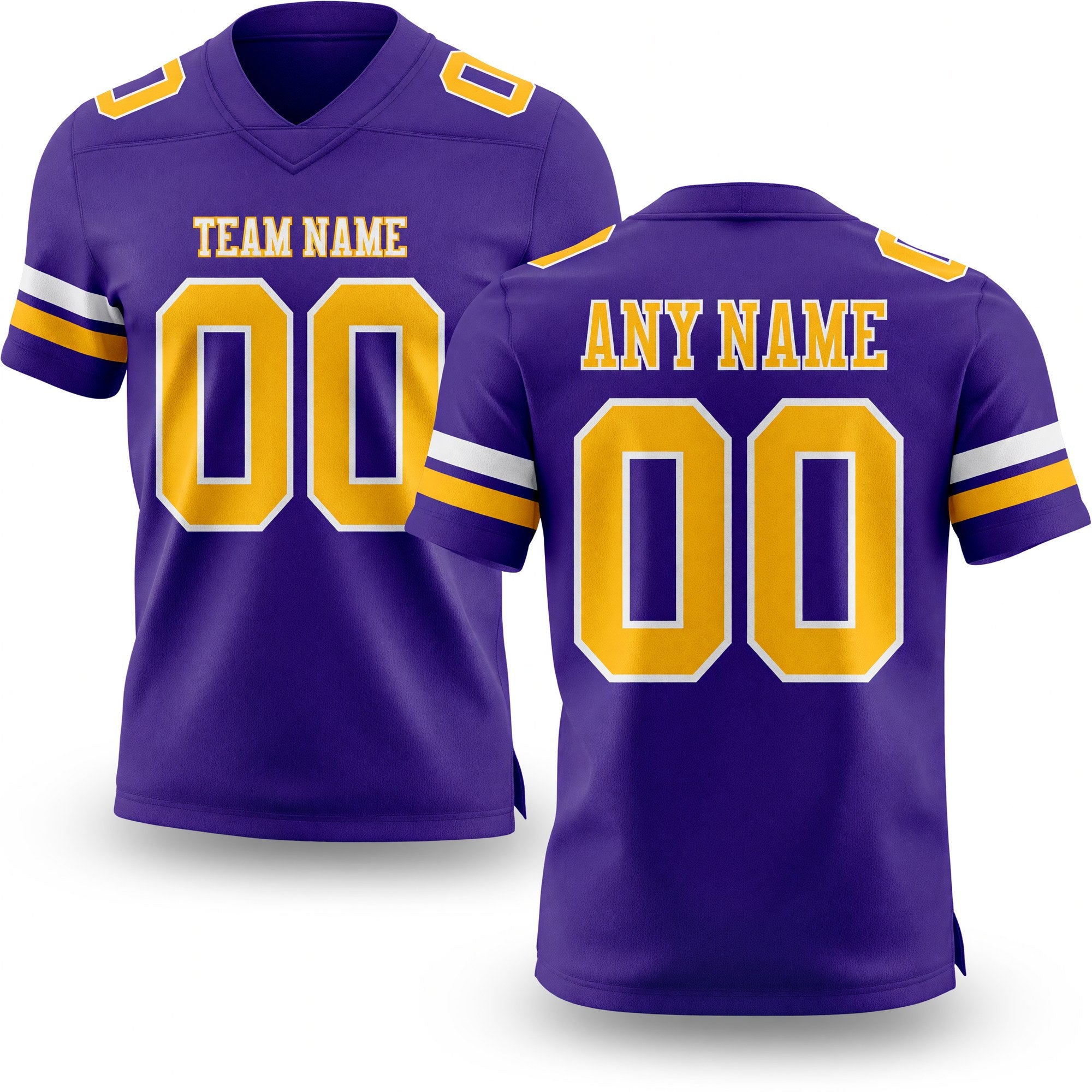 Custom Purple Gold-White Authentic Football Jersey
