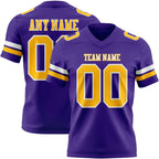 Custom Purple Gold-White Authentic Football Jersey photo 1