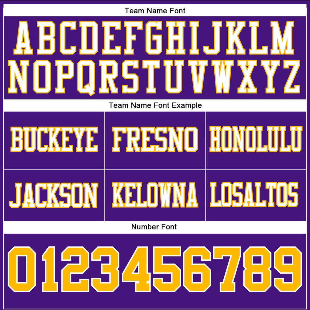 Custom Purple Gold-White Authentic Football Jersey photo 4