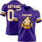 Custom Purple White-Gold Authentic Football Jersey photo 2