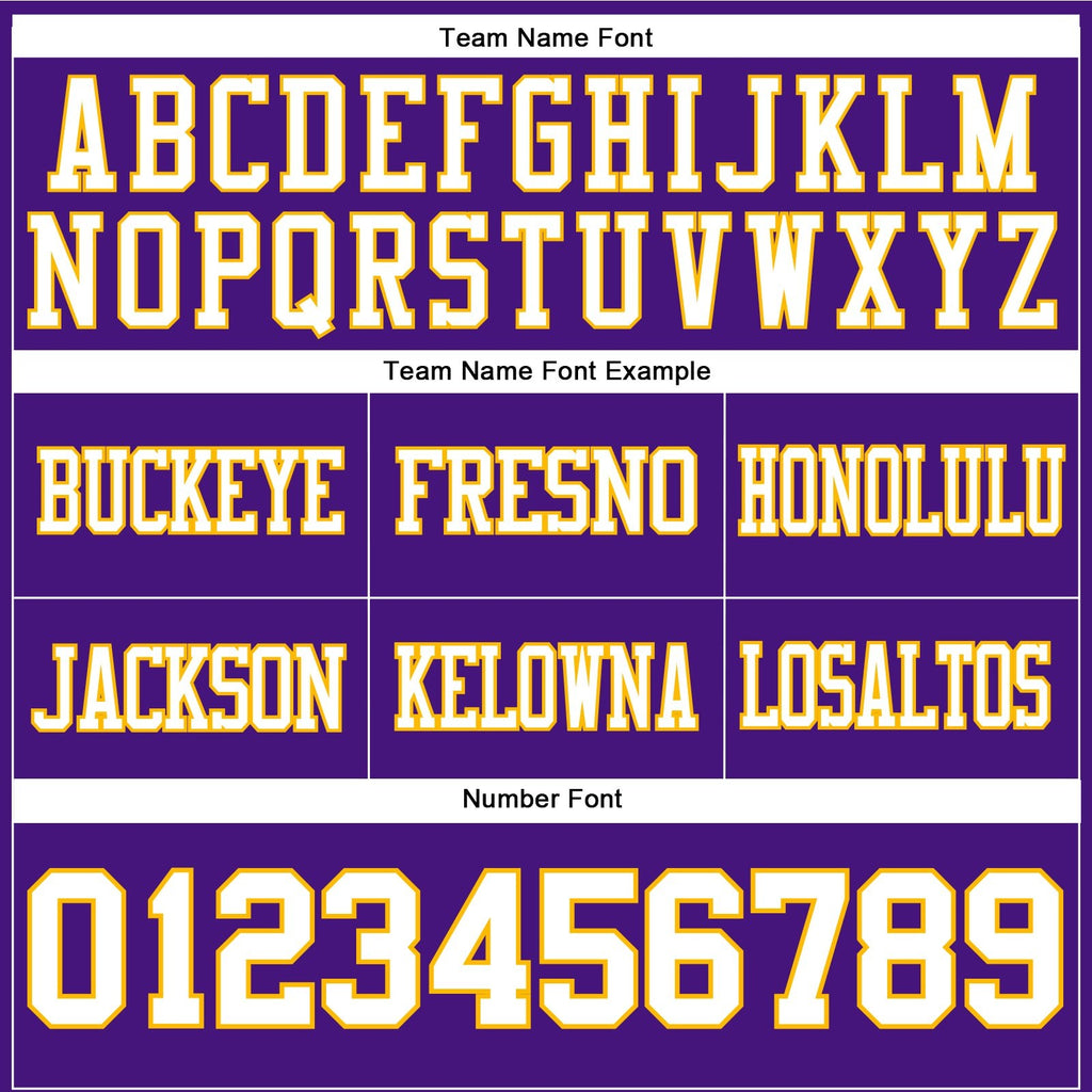 Custom Purple White-Gold Authentic Football Jersey photo 4