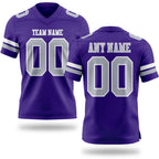 Custom Purple Gray-White Authentic Football Jersey