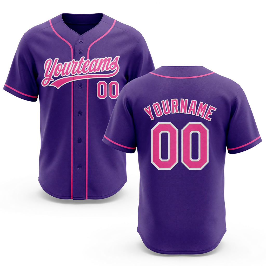 Custom Stitched Purple Pink-White Baseball Pullover Sweatshirt Hoodie