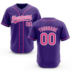 Custom Stitched Purple Pink-White Baseball Pullover Sweatshirt Hoodie