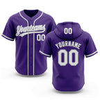 Custom Stitched Purple White-Gray Baseball Pullover Sweatshirt Hoodie