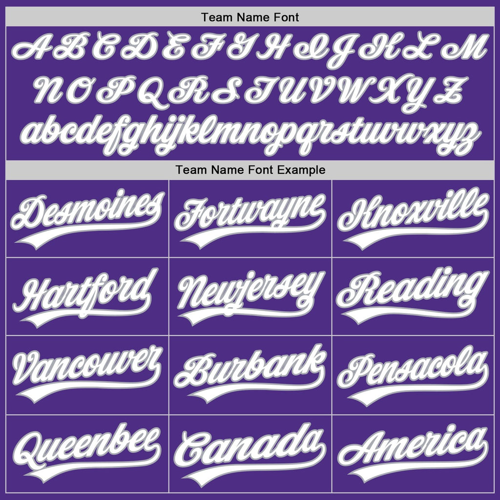 Custom Stitched Purple White-Gray Baseball Pullover Sweatshirt Hoodie photo 3