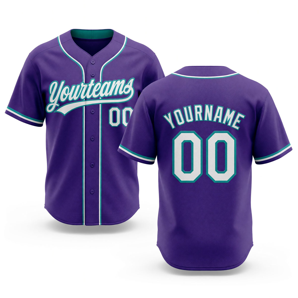Custom Stitched Purple White-Teal Baseball Pullover Sweatshirt Hoodie