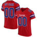 Custom Red Royal-White Mesh Authentic Football Jersey photo 1