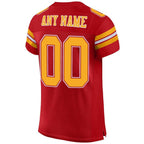 Custom Red Gold-White Mesh Authentic Football Jersey photo 3