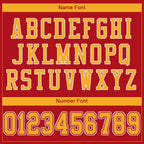 Custom Red Gold-White Mesh Authentic Football Jersey photo 4