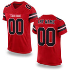 Custom Red Black-White Mesh Authentic Football Jersey