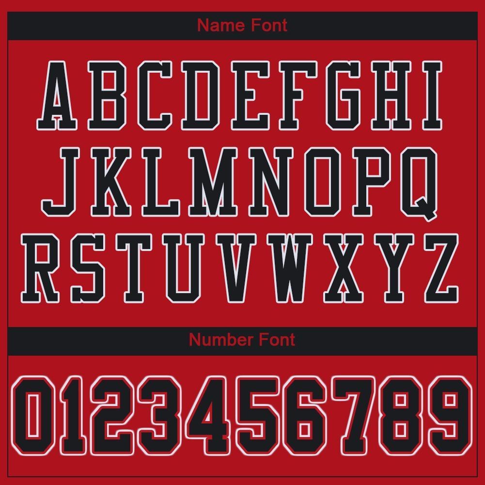 Custom Red Black-White Mesh Authentic Football Jersey photo 4
